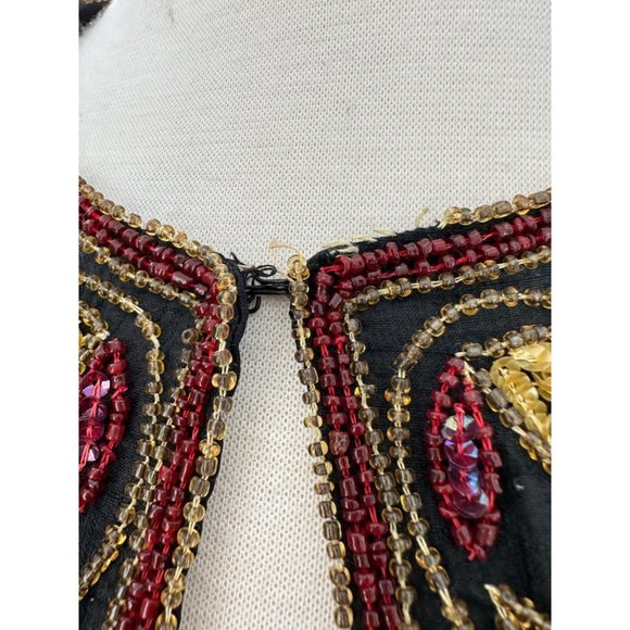 Vintage Adrianna Papéll Beaded & Sequined Crop Jacket | Size Small - Picture 8 of 8